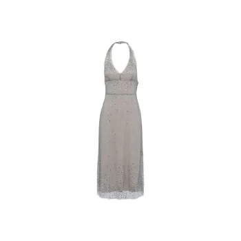 PRADA Crystal embroidered Halterneck Tulle Dress