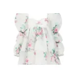 White Base Polka Dot Peony Print