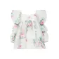 White Base Polka Dot Peony Print