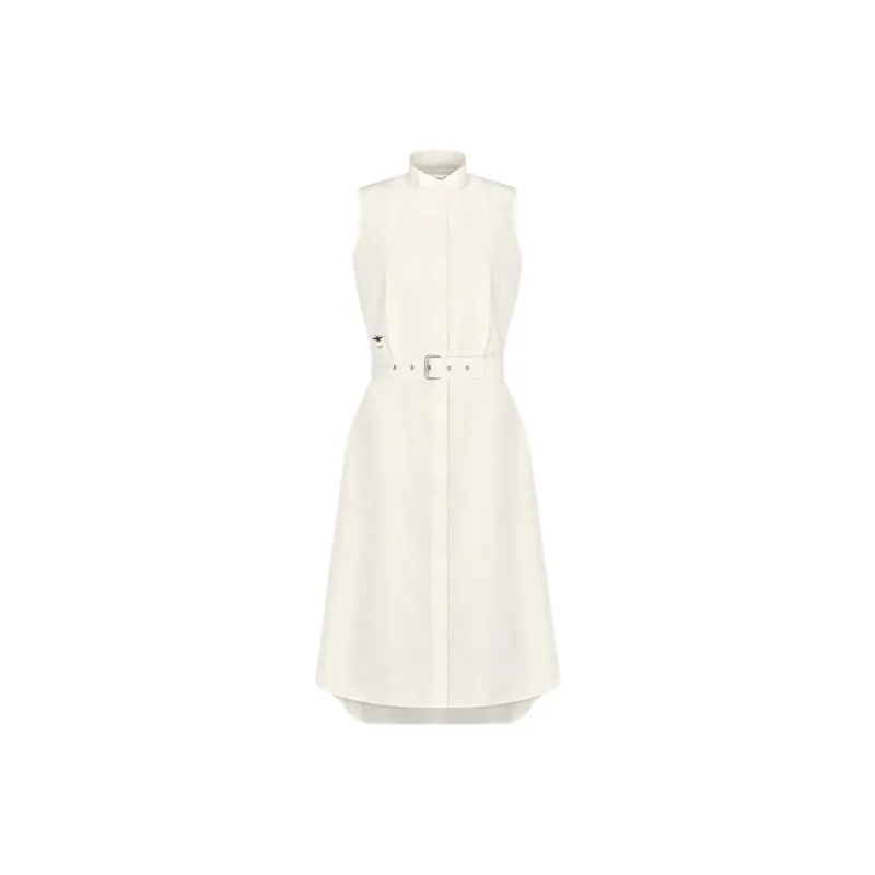 DIOR Belted Sleeveless Shirt Dress-0