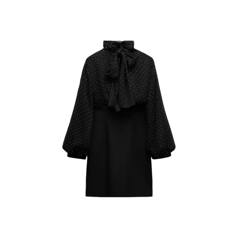 ZARA Long-Sleeved Dresses Women's Black-0