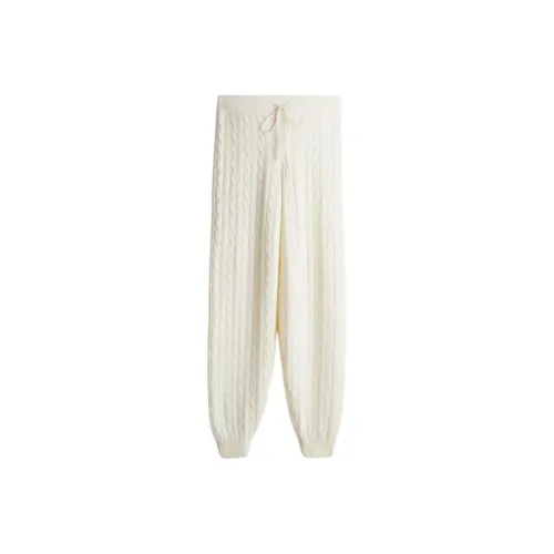 H&M Knitted Sports Pants Women's Cream