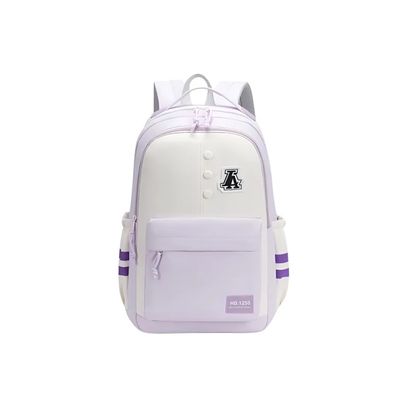 Yalu Nylon Fabric Backpack Regular Unisex Gray/Black/Orange Red/Purple/Khaki/Coffee-9