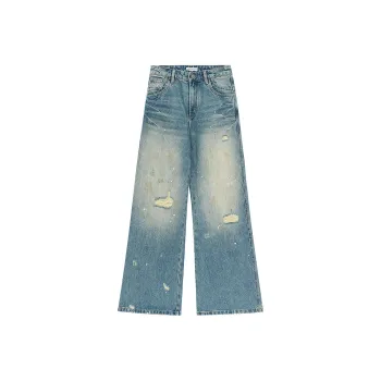 FIRELADY FUR Jeans Women's Dot Dirty Blue