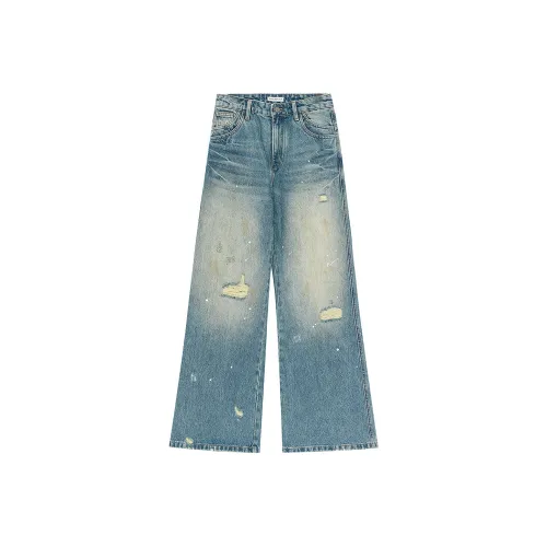 FIRELADY FUR Jeans Women's Dot Dirty Blue