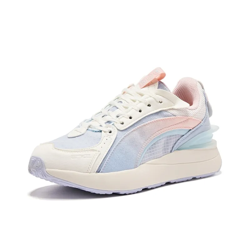 Erke Soft And Cute Cushioning Abrasion Resistant Lightweight Low Top Sports Casual Shoes Women's White Orange-1