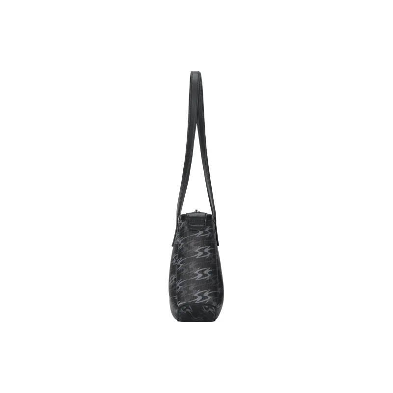 OMTO PVC Handbag, Shoulder Bag Regular Women's Cream Gray/Berry Black-7