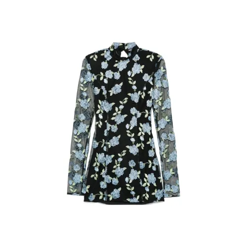 Rotate Flower Mesh Mini Dress