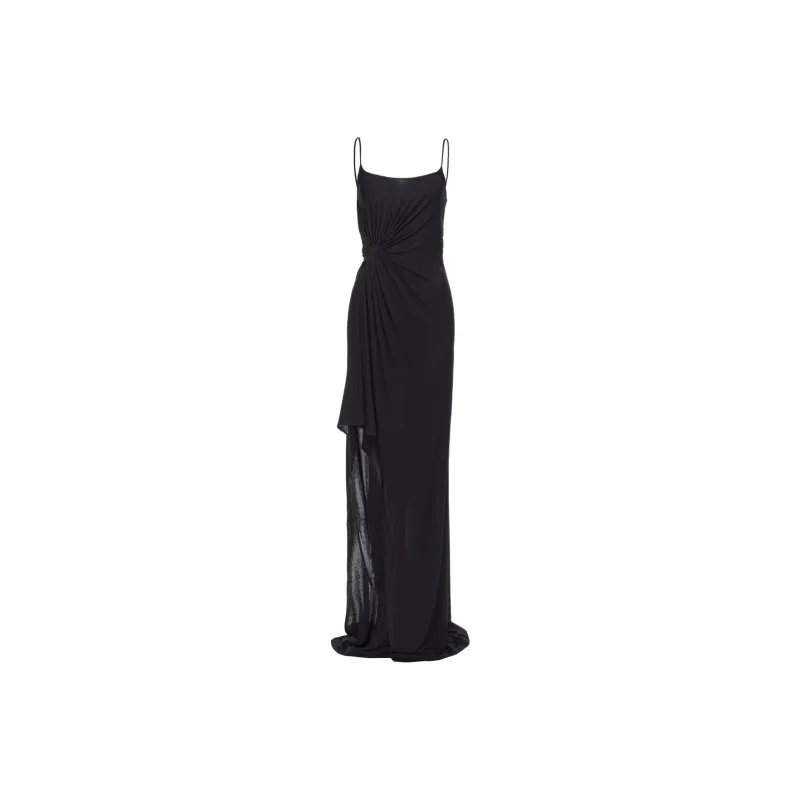 PINKO Scoop Neck Sleeveless Side Slit Maxi Dress-0