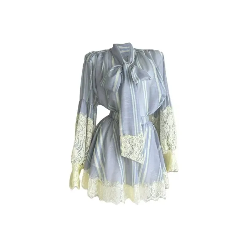 Aghr Long Sleeved Dress Women's Blue-2