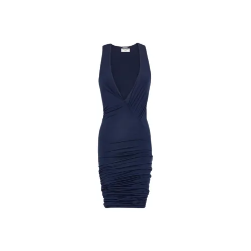 SAINT LAURENT Sleeveless Dress Women's Sea Blue