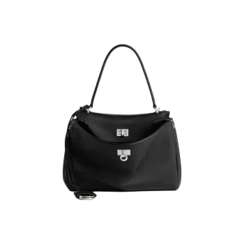 Balenciaga Rodeo Grain Calfskin One Shoulder Handbag Small Size Women's Black