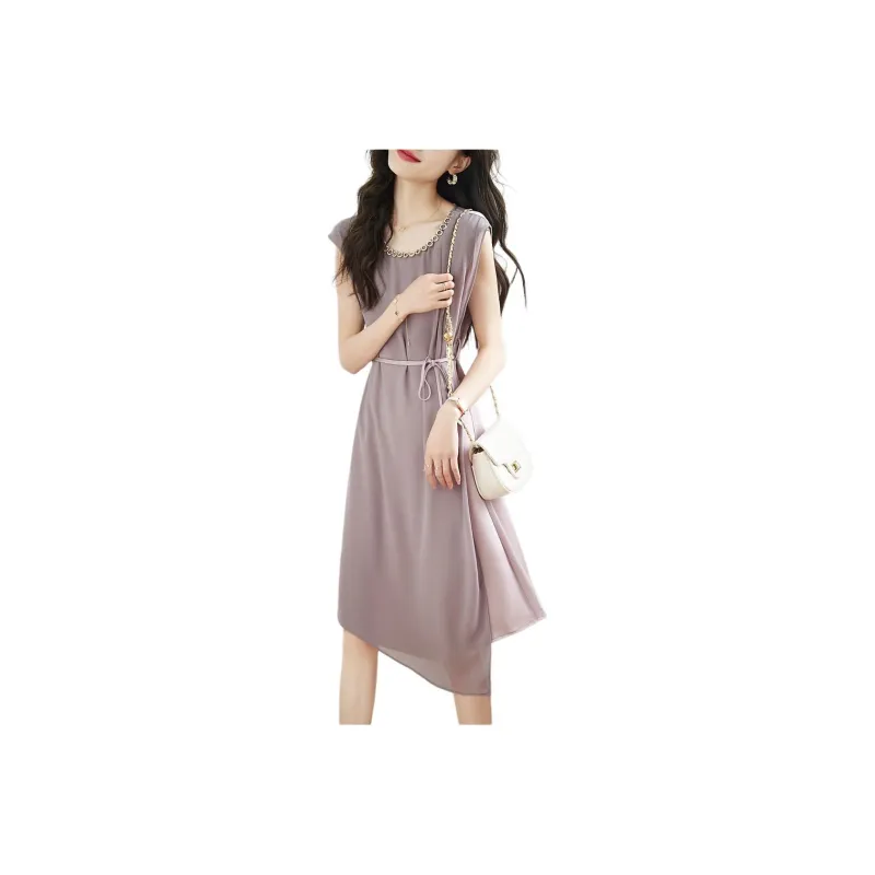 Mo Han Yi Mei Sleeveless Dress Women's Purple-0