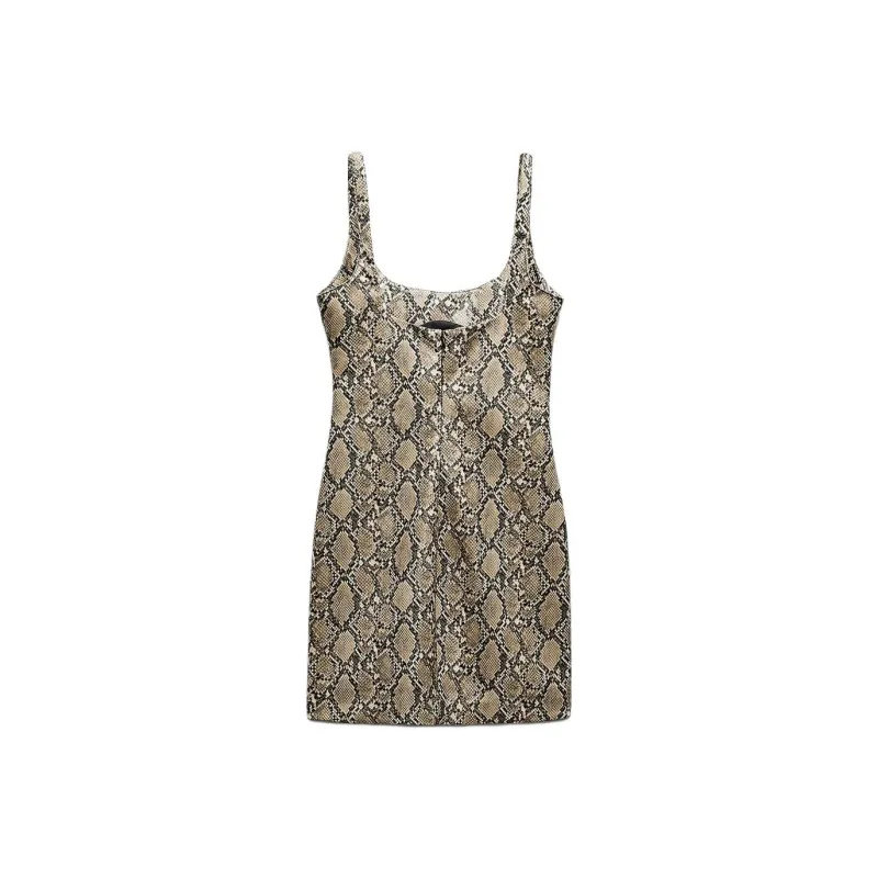 ZARA Slip Dress Women's Snakeskin Print-0
