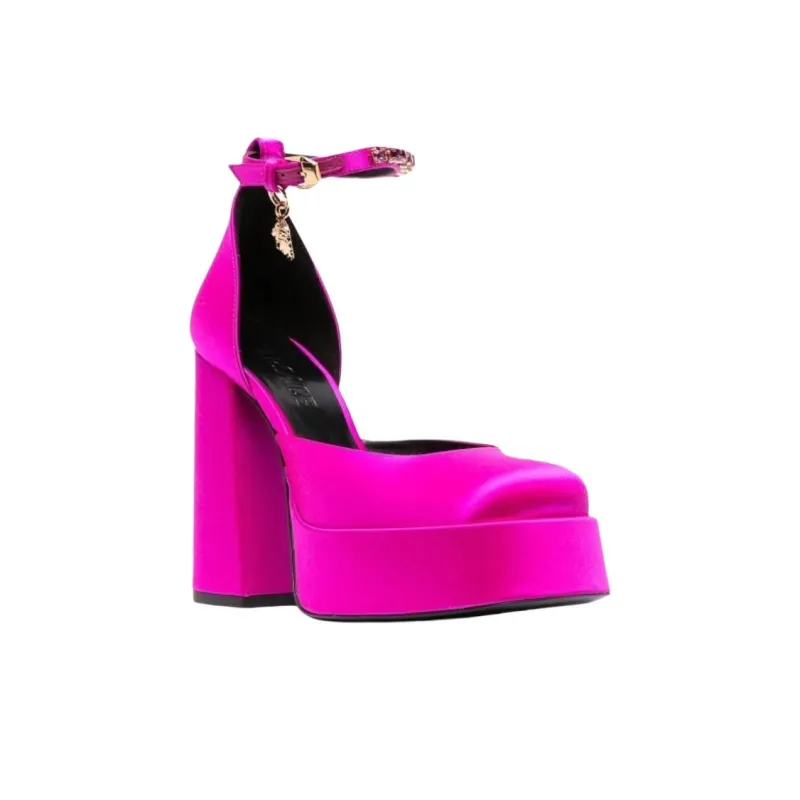 FANSIZHE Medusa Chunky Heel High Heels 12.5cm Women's Pink-2
