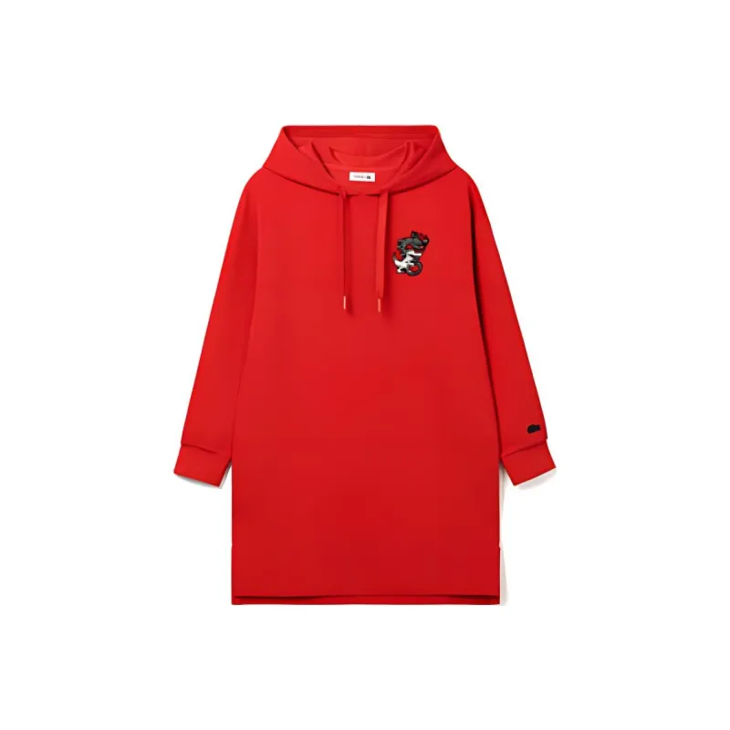 LACOSTE Long Sleeved Dresses Women's Red-0