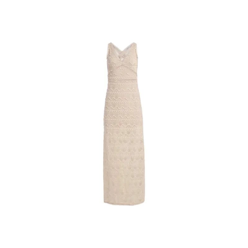 GUESS Liza Lace Maxi Dress Slip Dresses Women's Pearl Beige-0