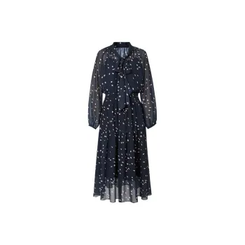 Hopeshow Long Sleeved Dress Women's Navy Blue