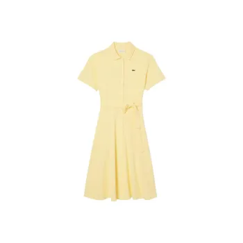 LACOSTE Short Sleeved Dress Women's Yellow