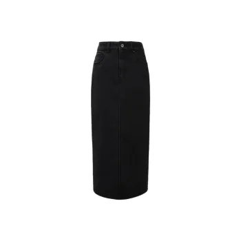 GUESS Denim Long Skirts Women's Charcoal Gray