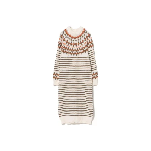 Beams Long Sleeved Dress Women's Ivory White