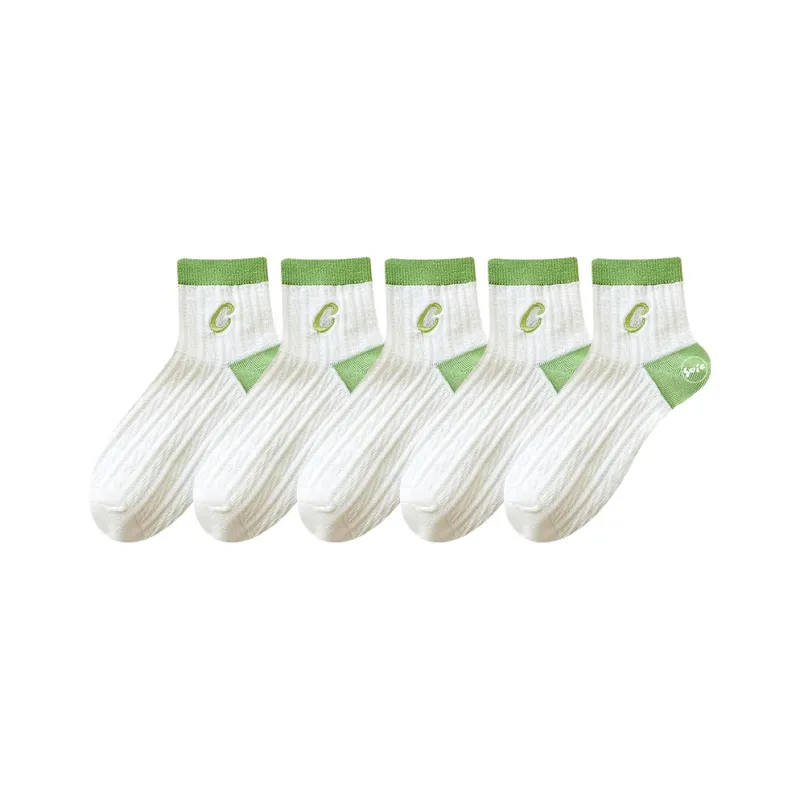 SOIE Ankle Socks Women's 5 Pack Black-15