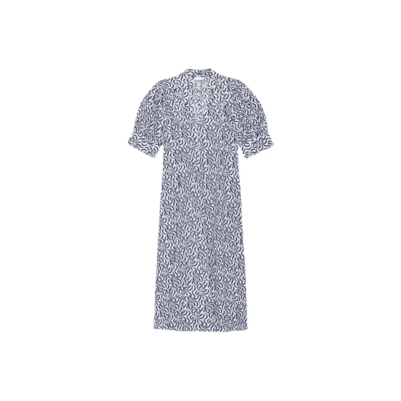GANNI Graphic print Organic cotton Midi Dress-0