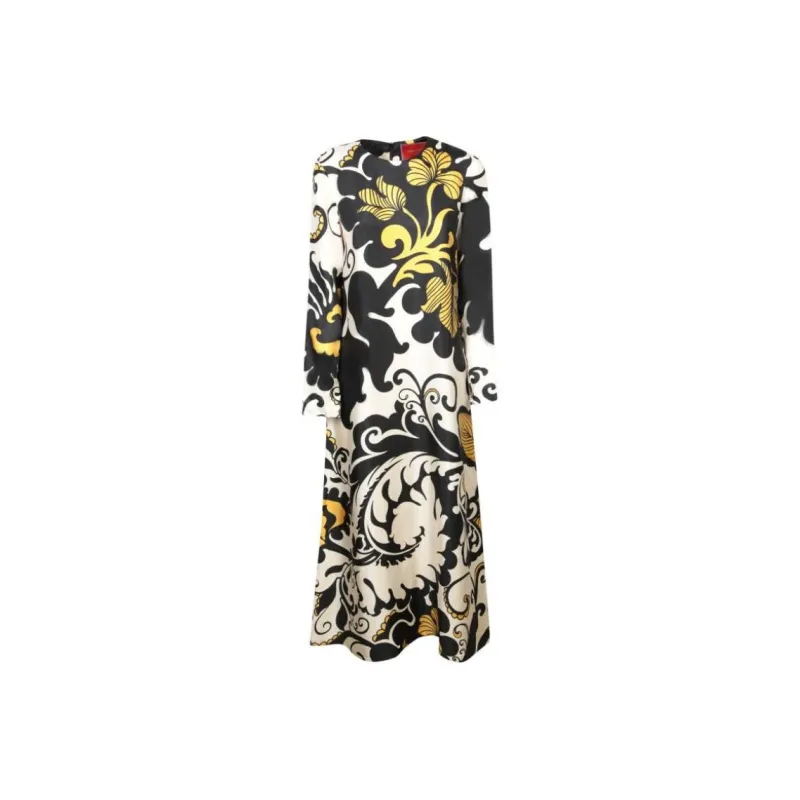 La DOUBLEJ. Graphic print Silk Midi Dress-0