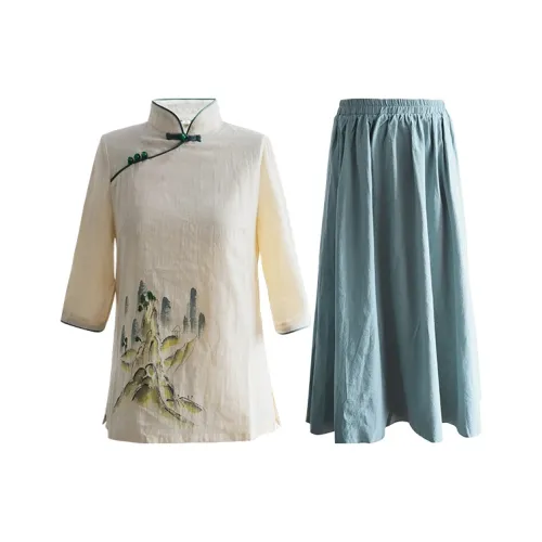 Su Fei N ONE Skirt Set Womens Black White Women's