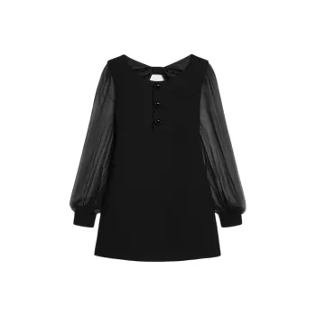 CELINE Trapeze Long Sleeve Mini Dress