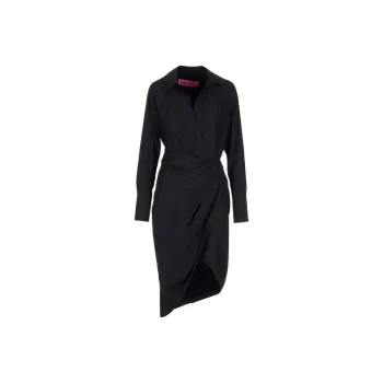 GAUGE81 Silk Open-neck Shirt Dress
