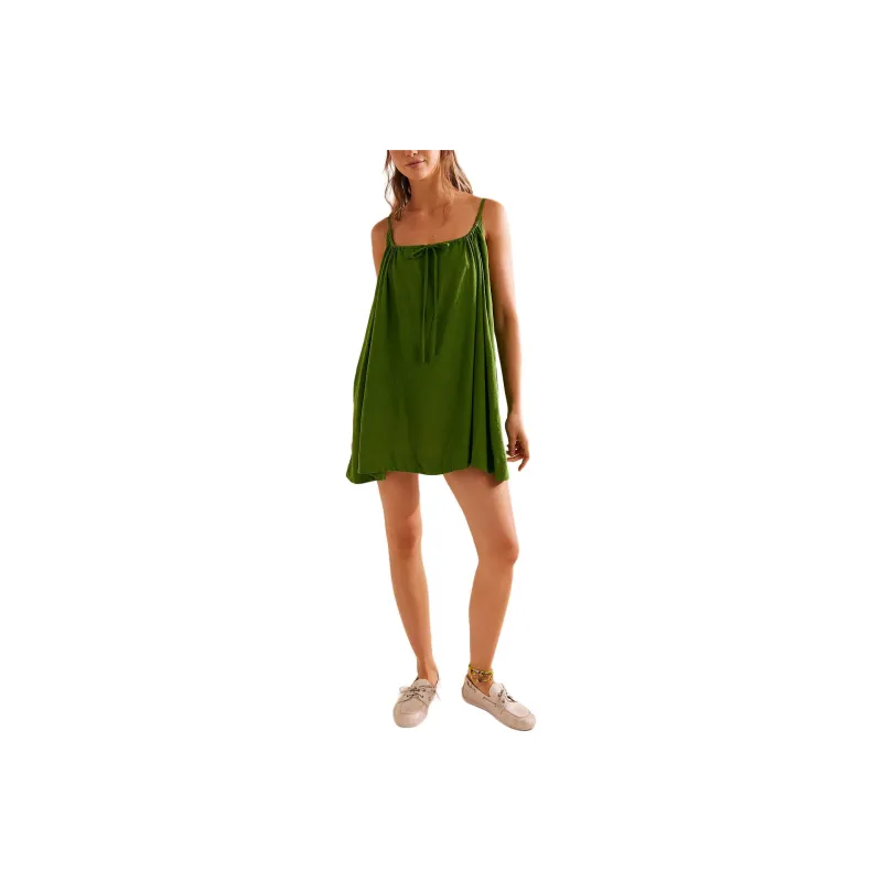 FREE PEOPLE Rae Mini Slip Dresses Women's Banana Leaf Green-0