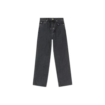 GANNI Washed Black Izey Drawstring Jeans Jeans Women's Dark Gray