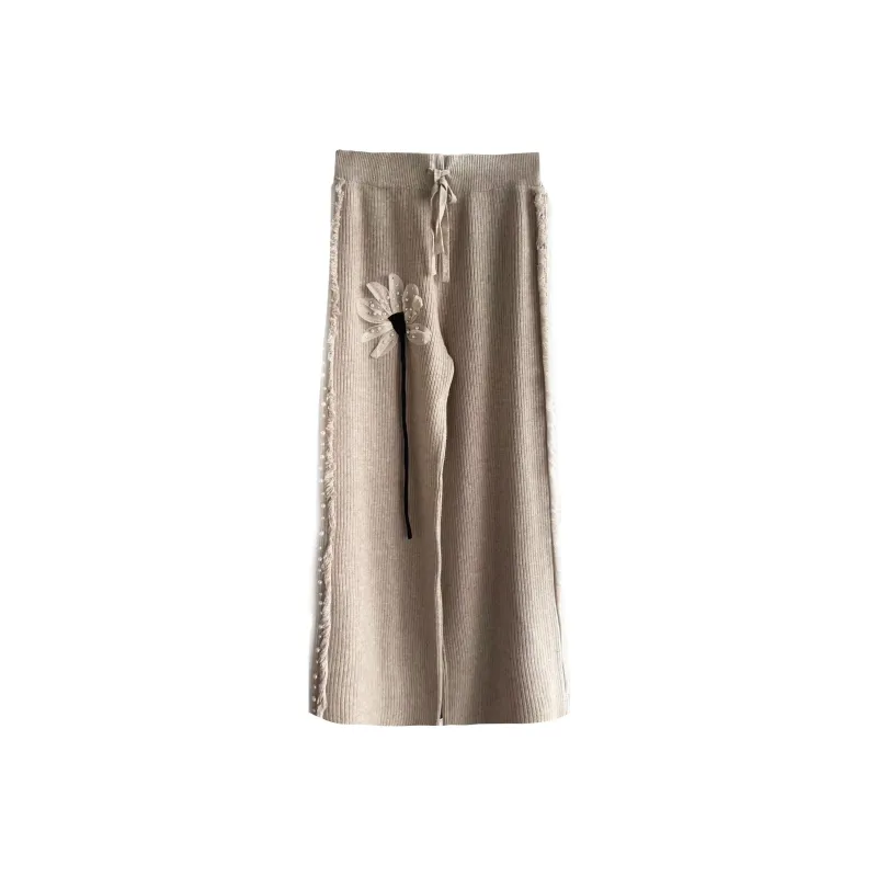 CHICCO MAO Knitted Sports Pants Women's Khaki-0