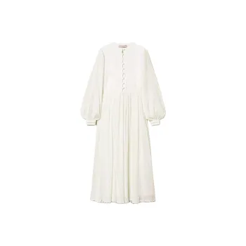 Twinset Plumetis Linen Maxi Dress