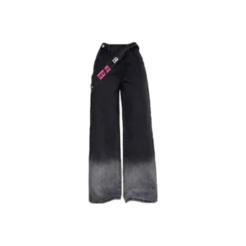 LESS BEARS Jeans Unisex Black Gray Color