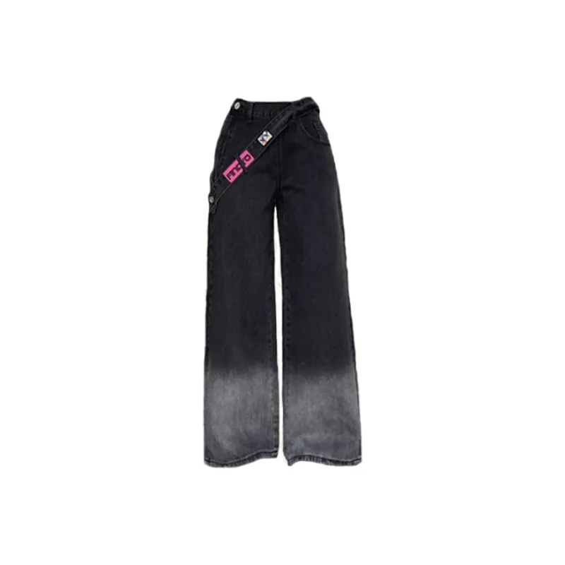 LESS BEARS Jeans Unisex Black Gray Color-0