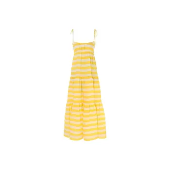 Zimmermann Alight Striped Linen Midi Dress