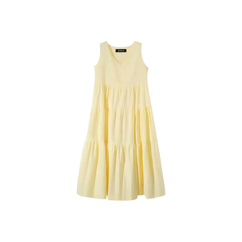 AHDO Sleeveless Dress Women's Yellow-0