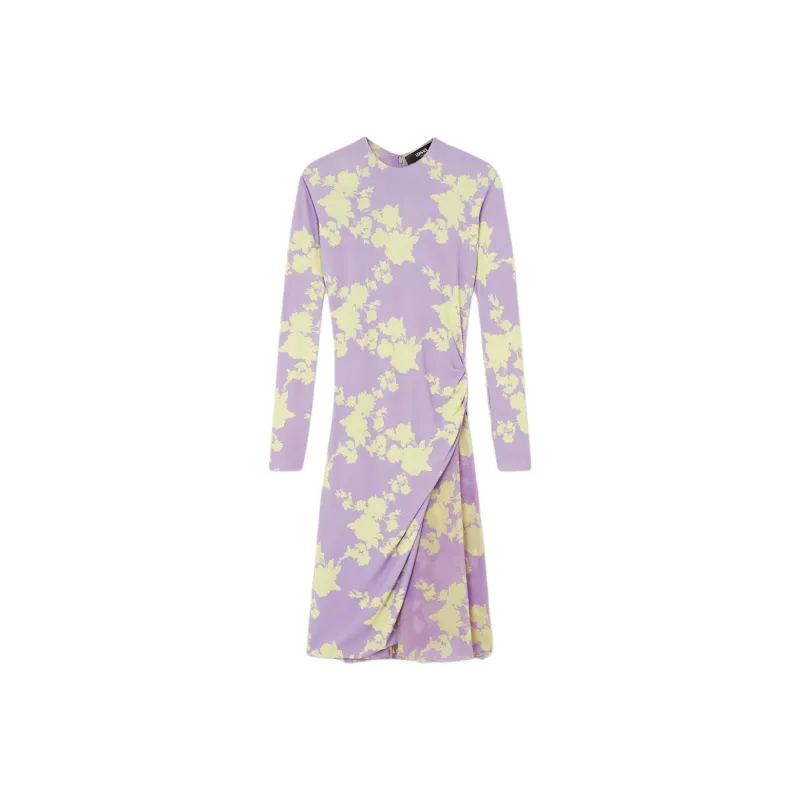 VERSACE Wild Roses Gathered Midi Dress-0
