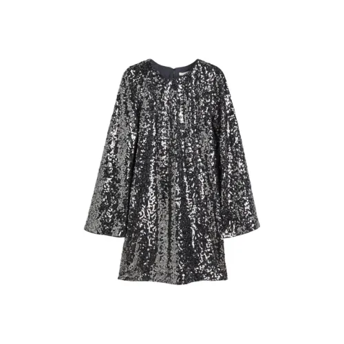 H&M Long Sleeved Dress Women's Dark Gray/Sequins