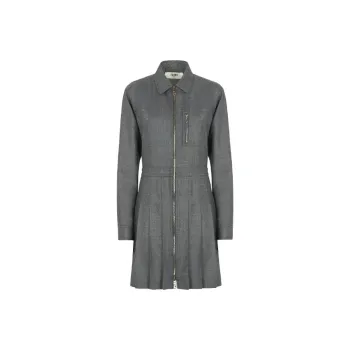 FENDI Spread collar Pleated Midi Dress