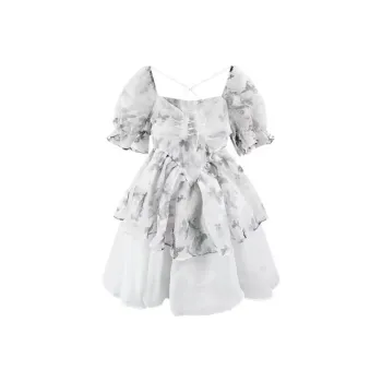 PUREIDOL Short Sleeved Dresses Women's Light Gray