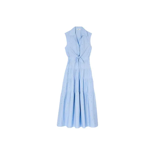 Sandro Rhinestone embellished Shirt Maxi Dress