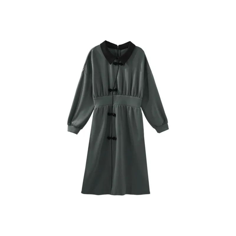 【dme】 Long Sleeved Dresses Women's Gray-0