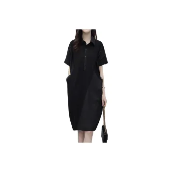 Mapping Short-Sleeved Dresses Women's Black