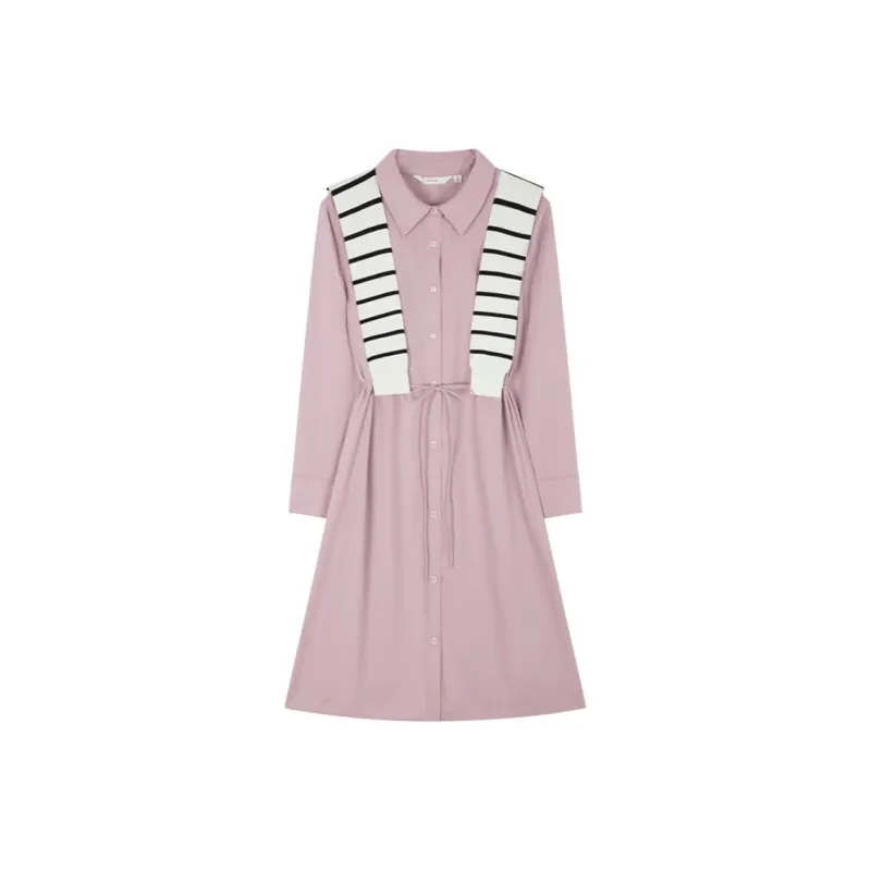 IHIMI Long Sleeved Dresses Women's Dusty Pink-0
