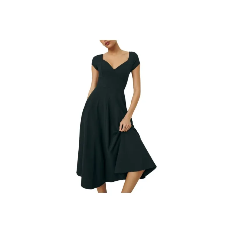 REFORMATION Brynn Knit Dress Short-Sleeved Dresses Women's Black-0