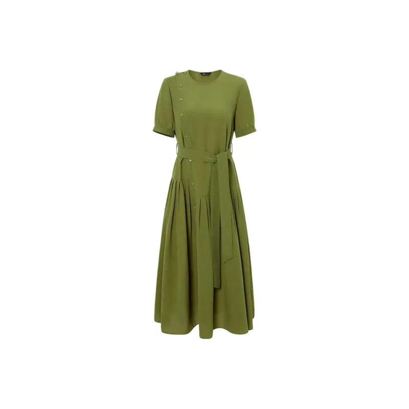 IDPAN Short Sleeved Dress Women's Green-0