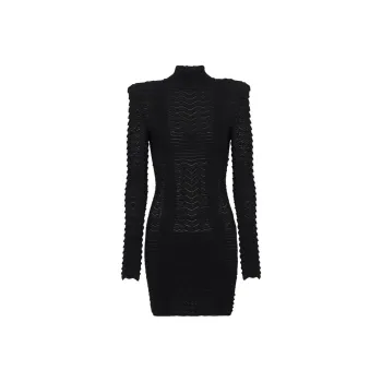 BALMAIN Knit High-Neck Dress